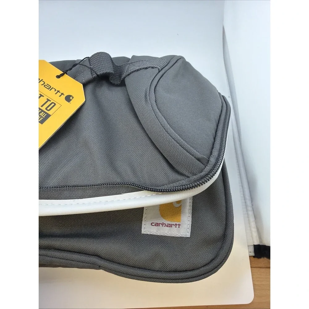New Carhartt Fully Insulated 12 Can Two Compartment Lunch Cooler Gray